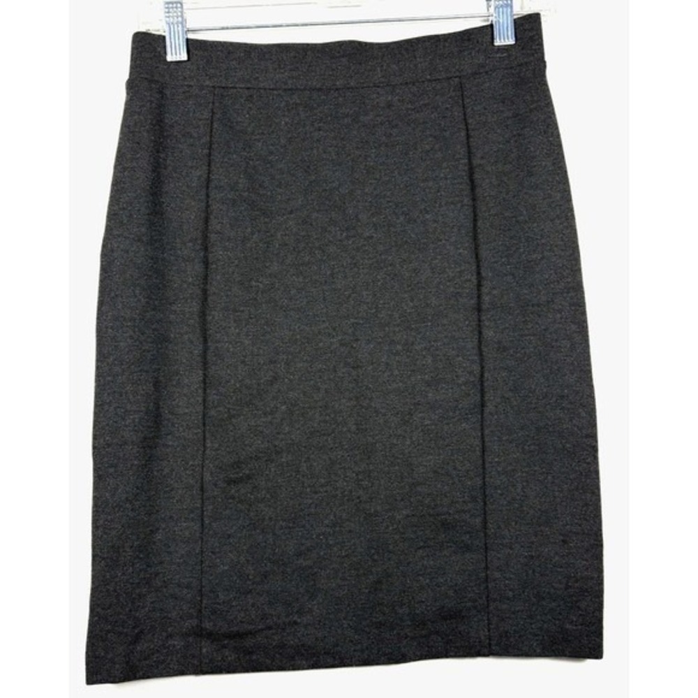 Mario Serrani Italy Charcoal Gray Ponte Knit Pencil Skirt Stretch Lined Small